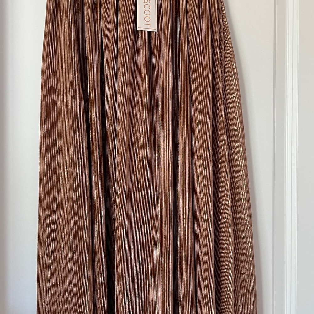 Brown Pleated Skirt